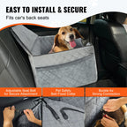 Dog Car Booster Seat - Sofa-Style Travel Bed for Medium to Large Dogs up to 55 lbs