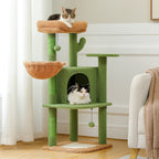 42 inch Cactus Cat Tree Tower with Sisal Posts, Hammock and Large Condo