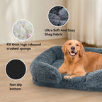 Orthopedic Dog Bed for Large Dogs - Egg Crate Foam with Removable Plush Cover