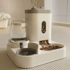 Automatic Pet Feeder and Water Fountain - Large Capacity Dual Bowl System