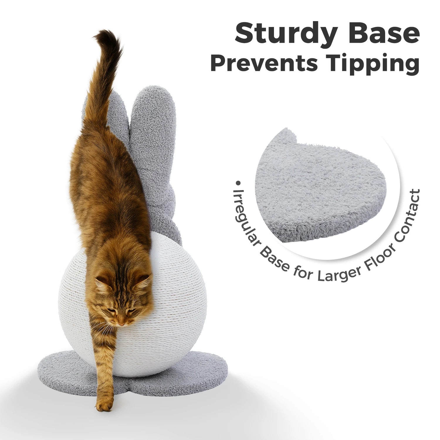 Bunny Cat Scratching Post - Large Paper Rope Ball Tower
