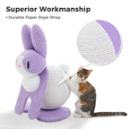 Bunny Cat Scratching Post - Large Paper Rope Ball Tower